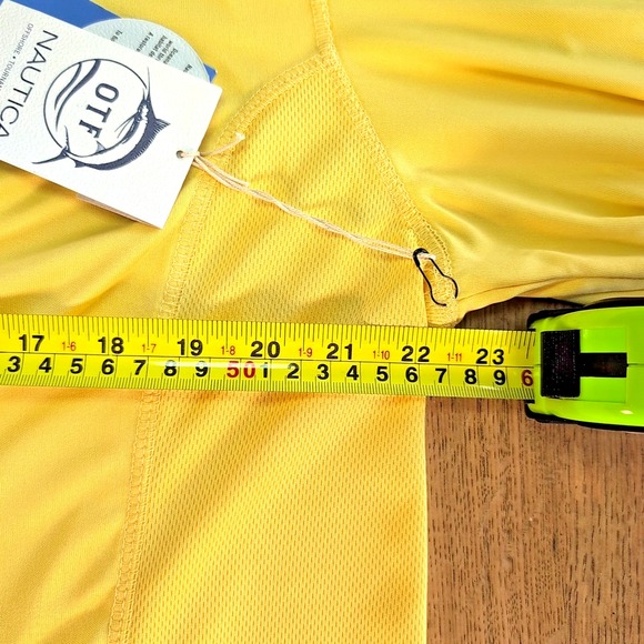 Nautica Angler OTF Men's XL Shirt Yellow Quick Dry Fishing UPF 50+ Ultracool New - Picture 3 of 10